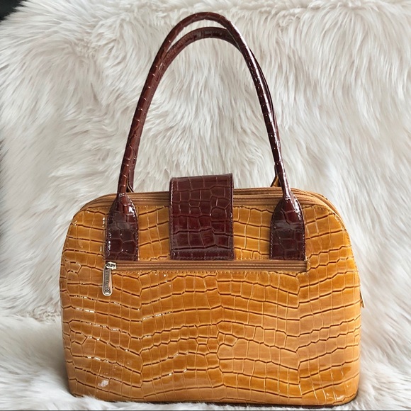 SOLD❗️ESBEDA Leather Satchel Reptile Pattern bag - Picture 2 of 8